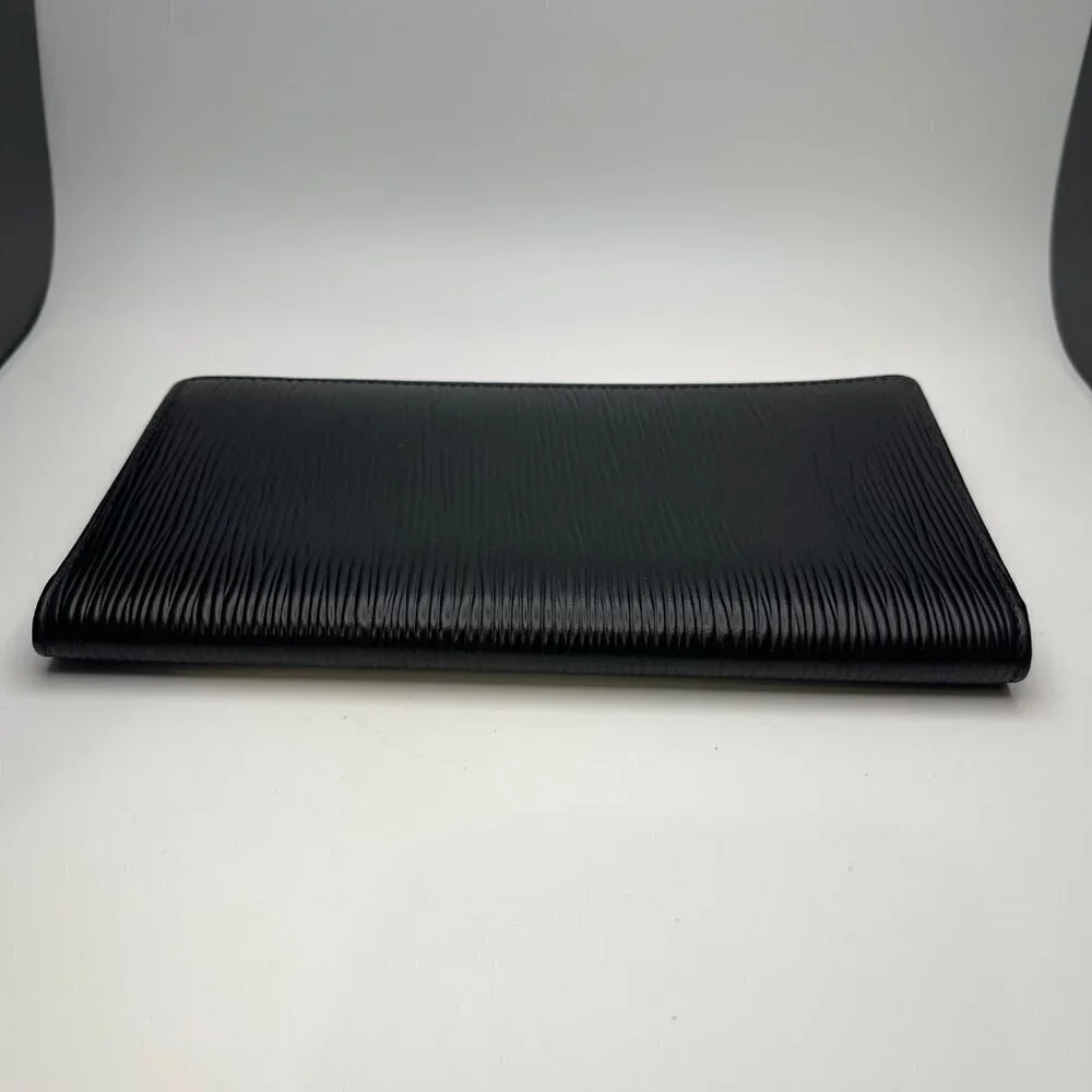 LOUIS VUITTON Vintage Epi Porte Cartes Credit Long Wallet, Black - Preowned